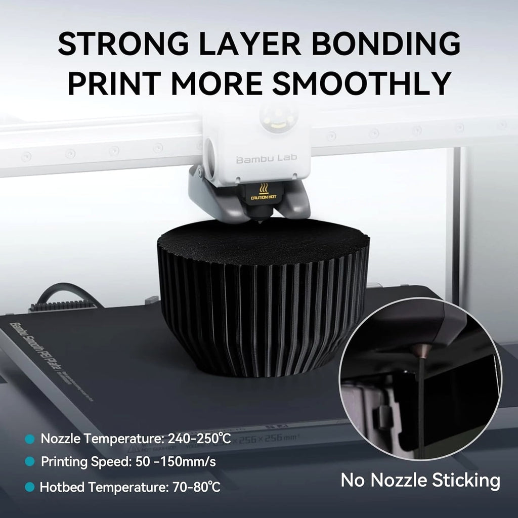 SUNLU 1.75mm PETG Carbon Fiber Filament High Impact Strength 1KG Matte Black