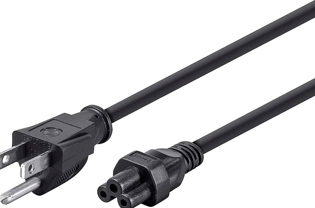 Monoprice Power Cord - NEMA 5-15P to IEC-320-C5, 18AWG, 7A/125V, SVT, 3-Prong, 6ft, Black