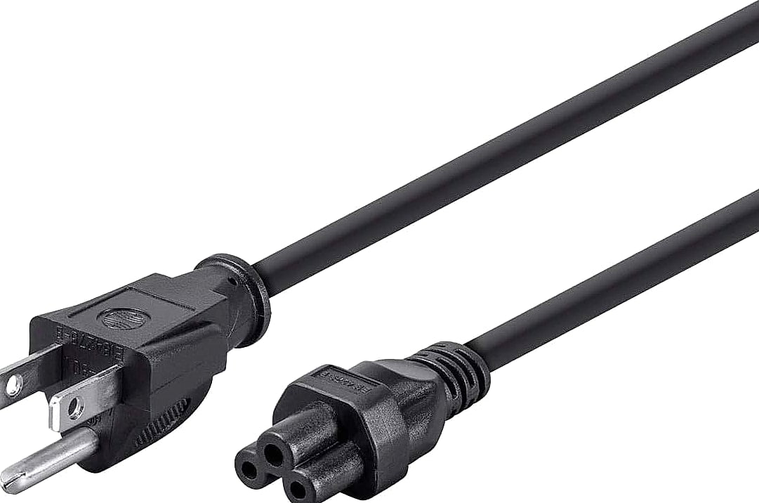 Monoprice Power Cord - NEMA 5-15P to IEC-320-C5, 18AWG, 7A/125V, SVT, 3-Prong, 6ft, Black