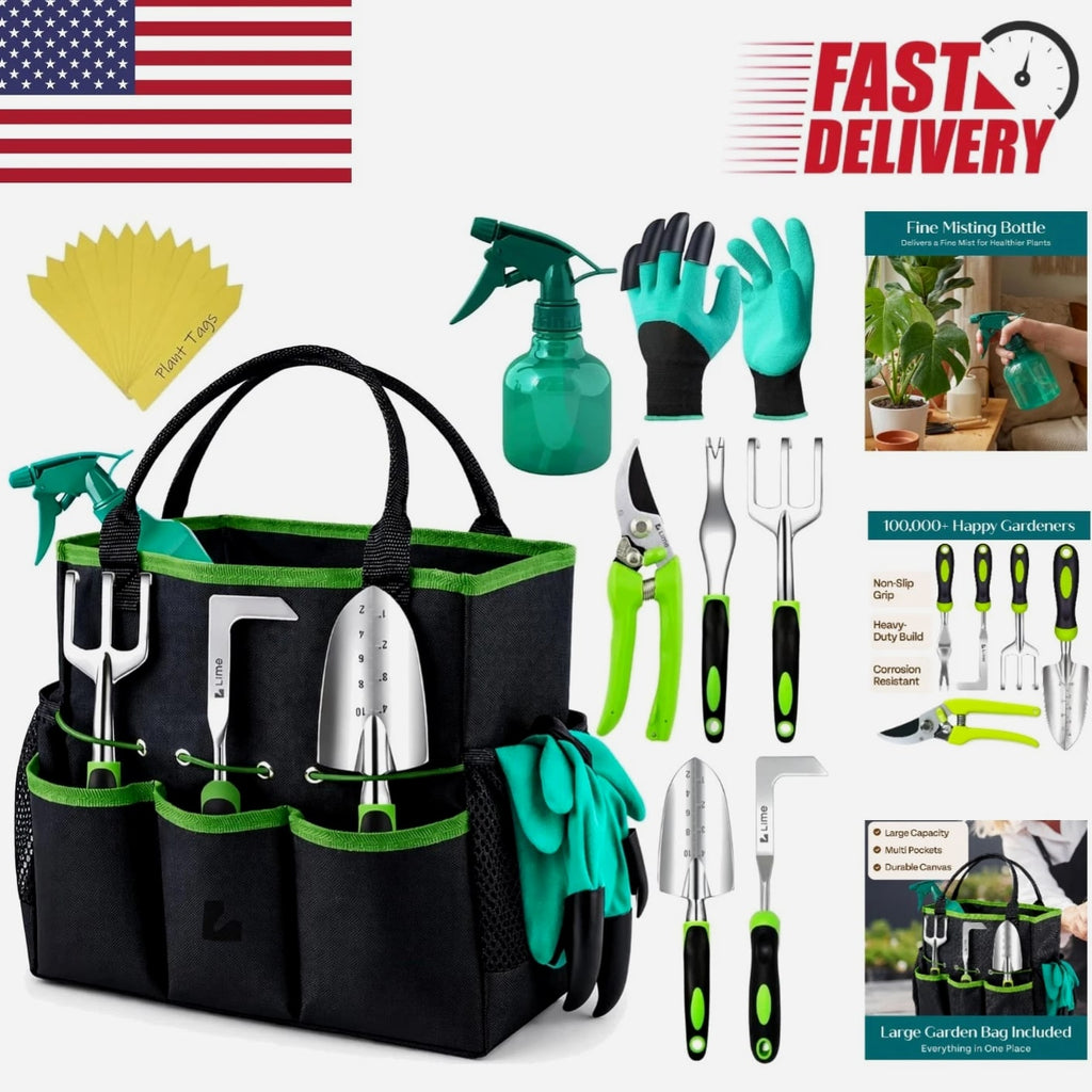 Ergonomic Gardening Tools Set - Complete Kit for Home Gardeners & Enthusiasts