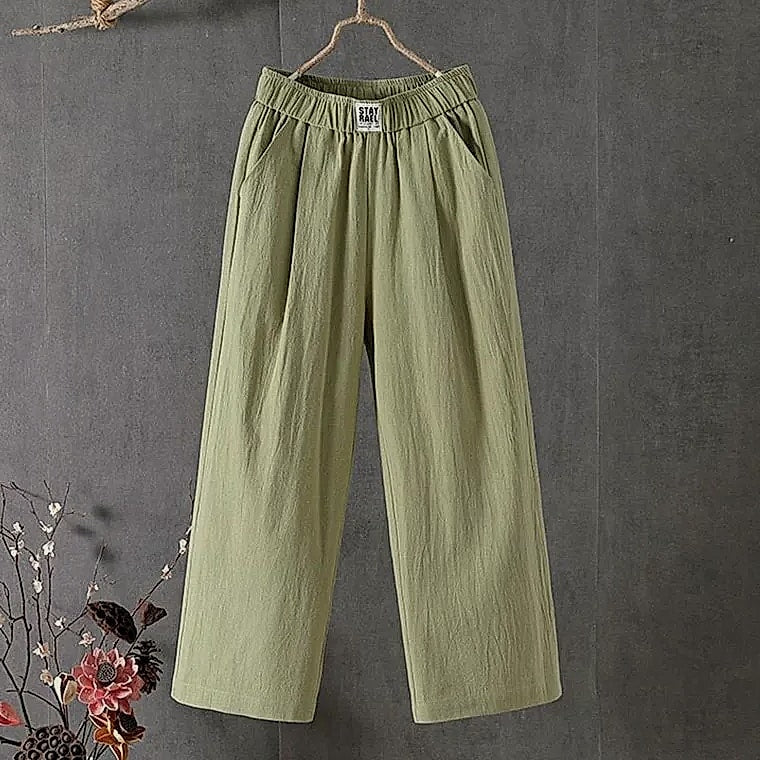 XPQBB Women's Summer Casual Pants Cotton Linen Blend