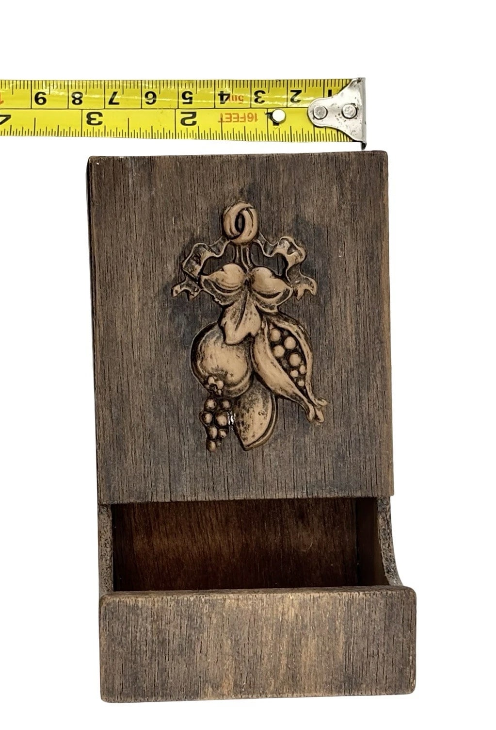 Vintage Match Box Holder Side Strike 5" Dispenser Wall Mount