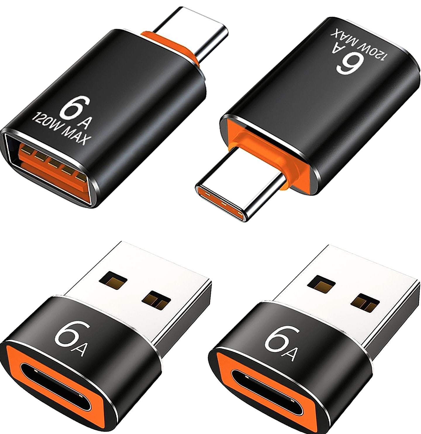 Mepsies USB to USB-C Adapter 4 Pack, OTG and Charging