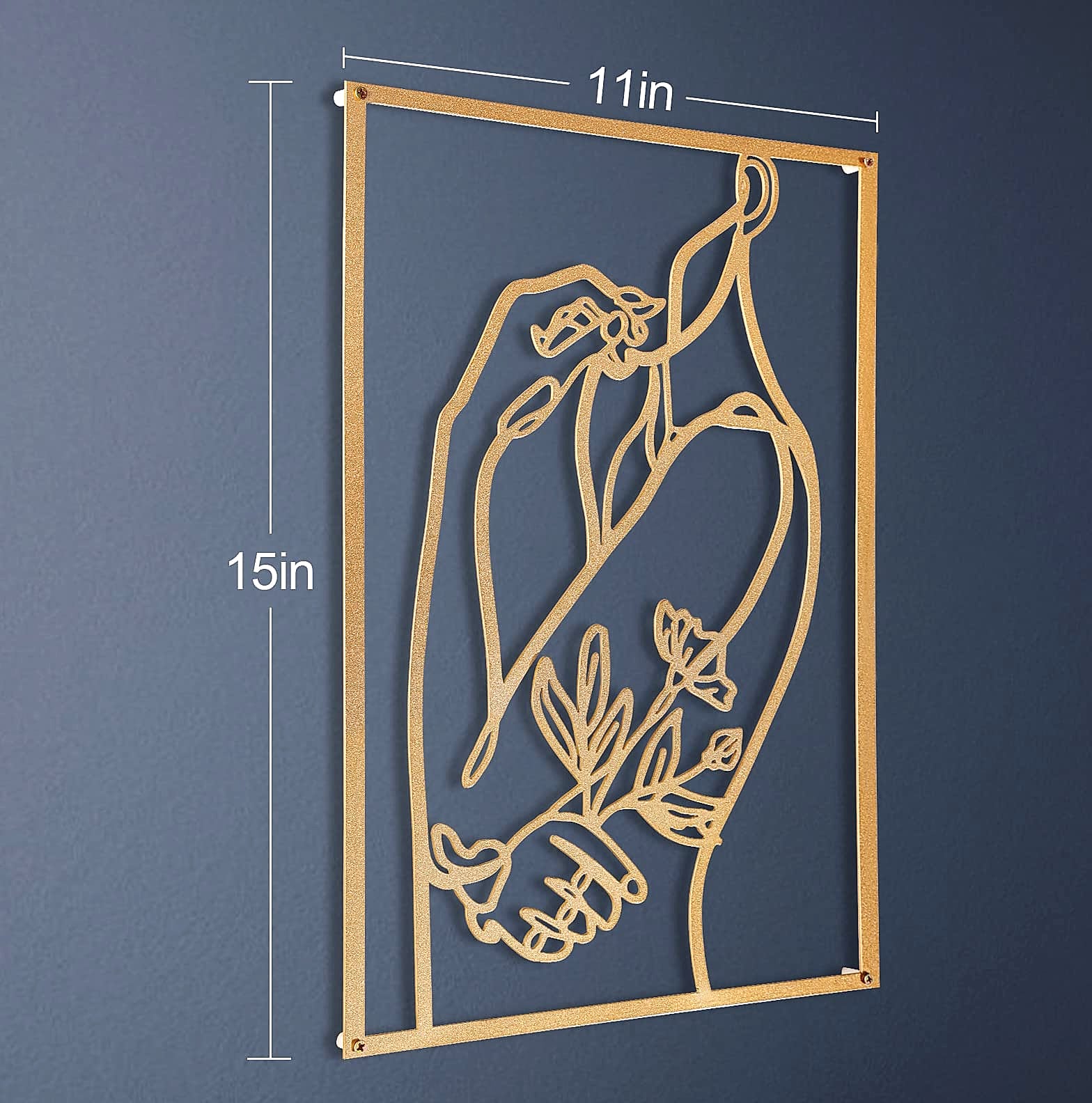 AGIOTA 3 Pcs Gold Wall Art Female Body Line Drawing Metal Decor