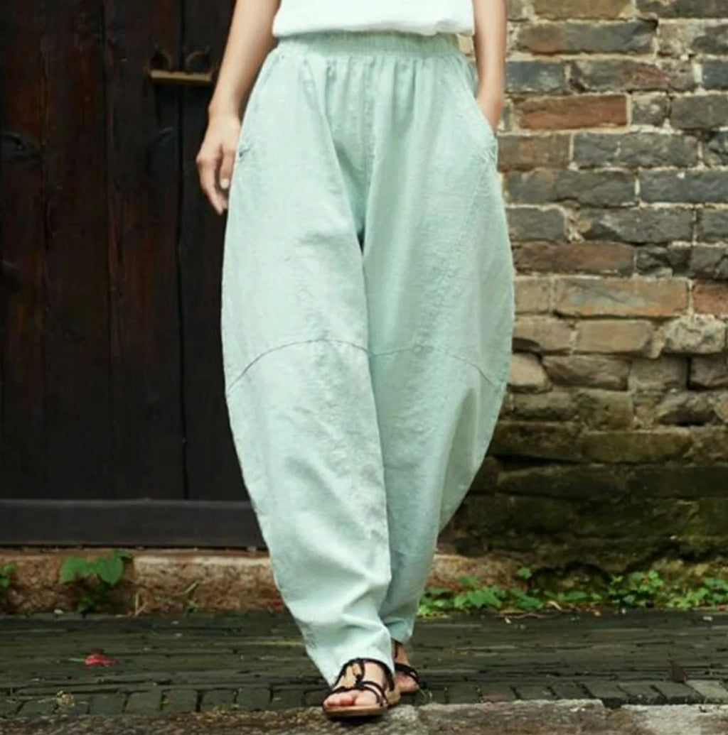 Aristarchus Cotton Linen Women's Cargo Pants Loose Fit