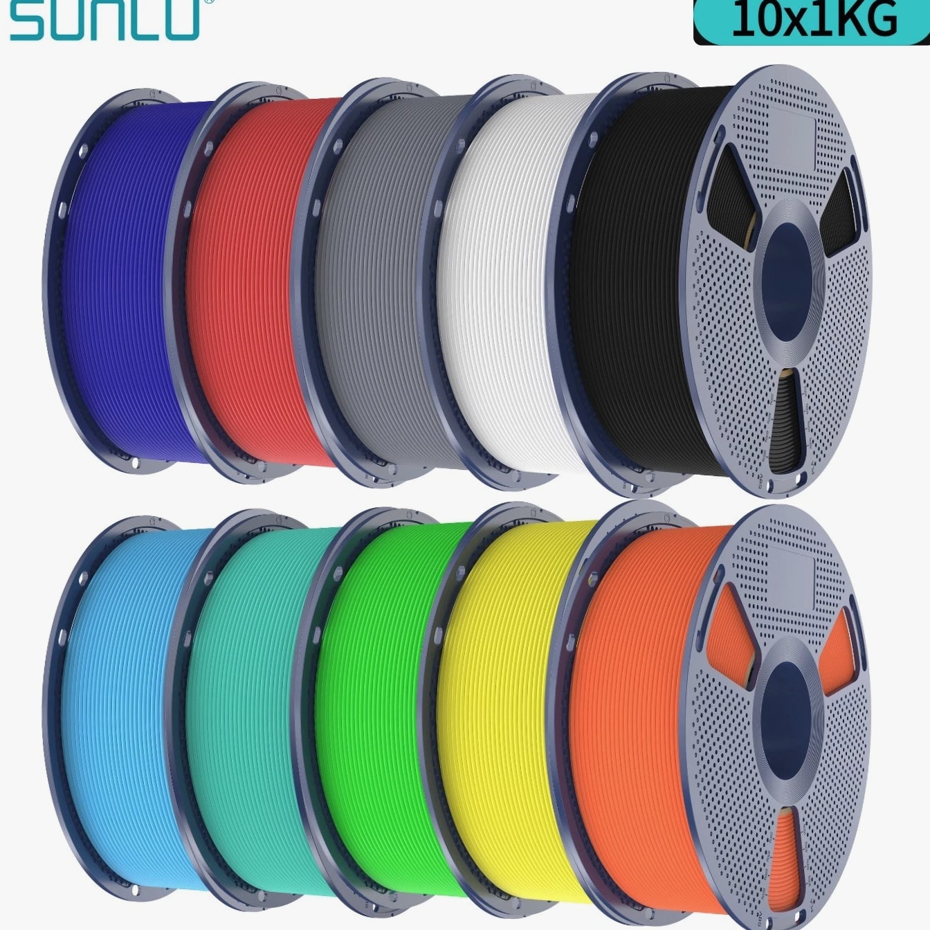10×1KG SUNLU PLA Matte Meta PLA+ PETG SILK ABS TPU95A 1KG 3D Printer Filament