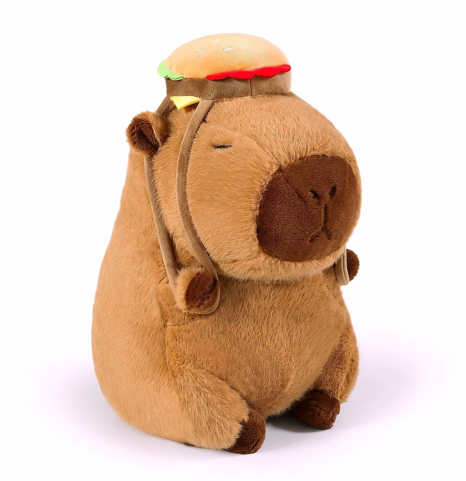 Ditucu Capybara Plush Toy with Strawberry Hat, 9 Inch Stuffed Animal