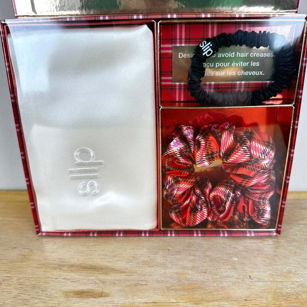 Slip Rosemary Gift Set With Queen Pure Silk Pillowcase And Scrunchies