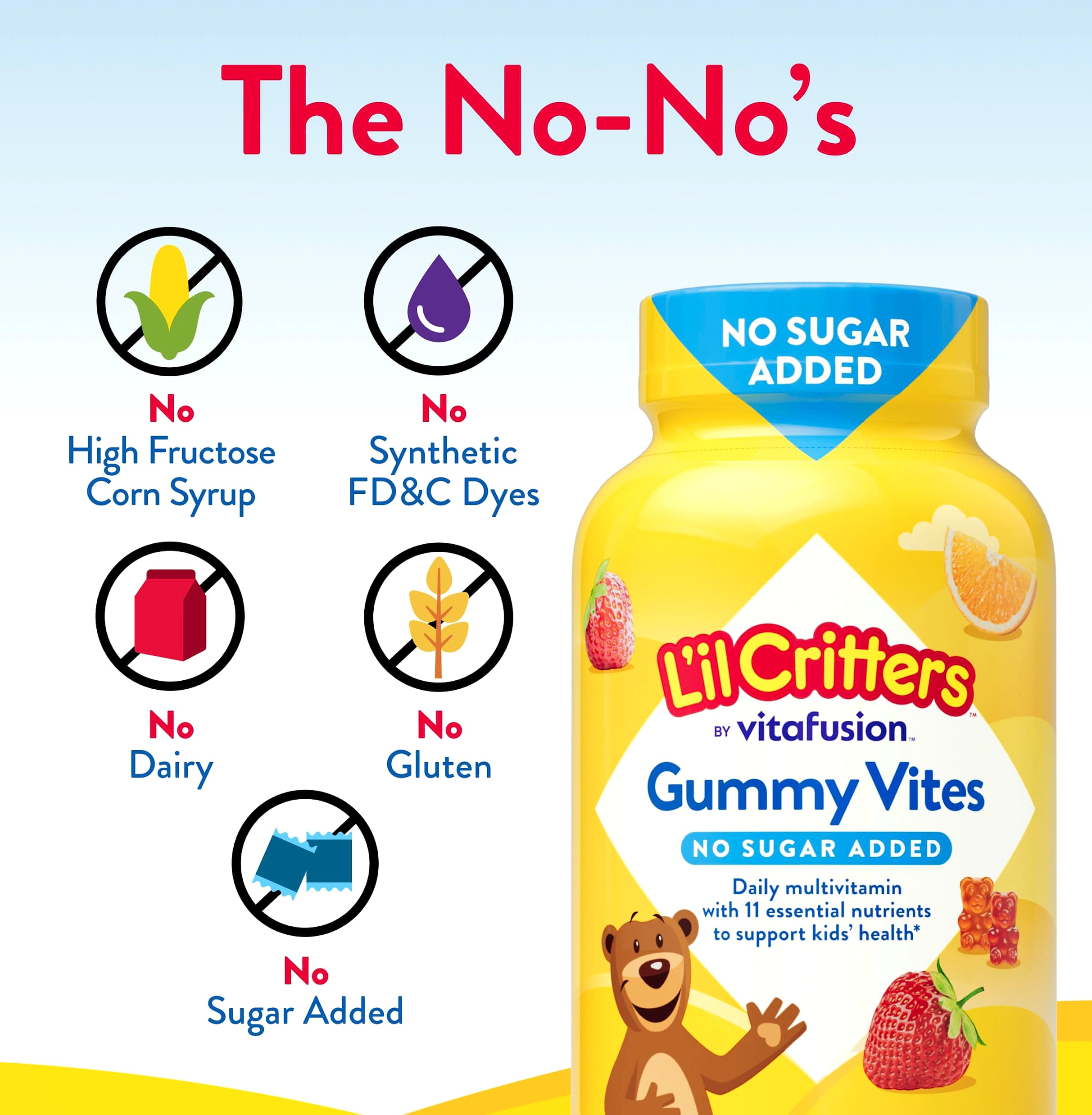 Lil Critters Gummy Vites No Sugar Added Multivitamin for Kids