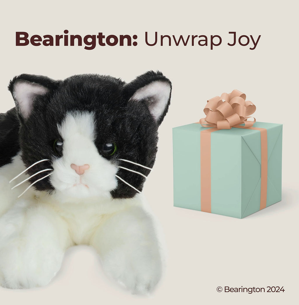 Bearington Domino Cat 15" Stuffed Animal Tuxedo Plush Toy