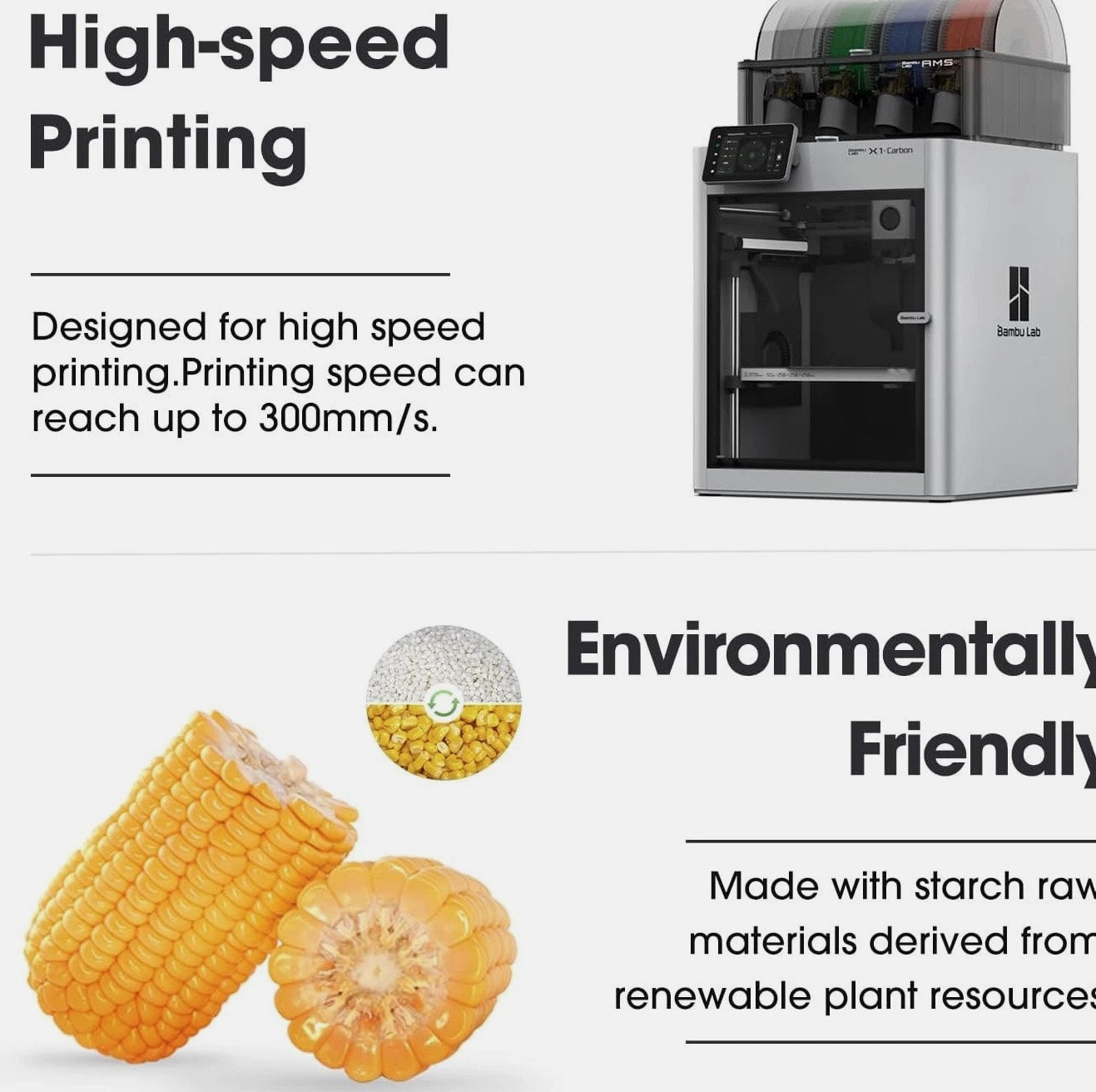 PLA Basic Filament 1.75mm, 3D Printer Filament High Speed PLA for Fast Printi...