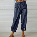 INSTYLISH Women's Cotton Linen Wide Leg Pants