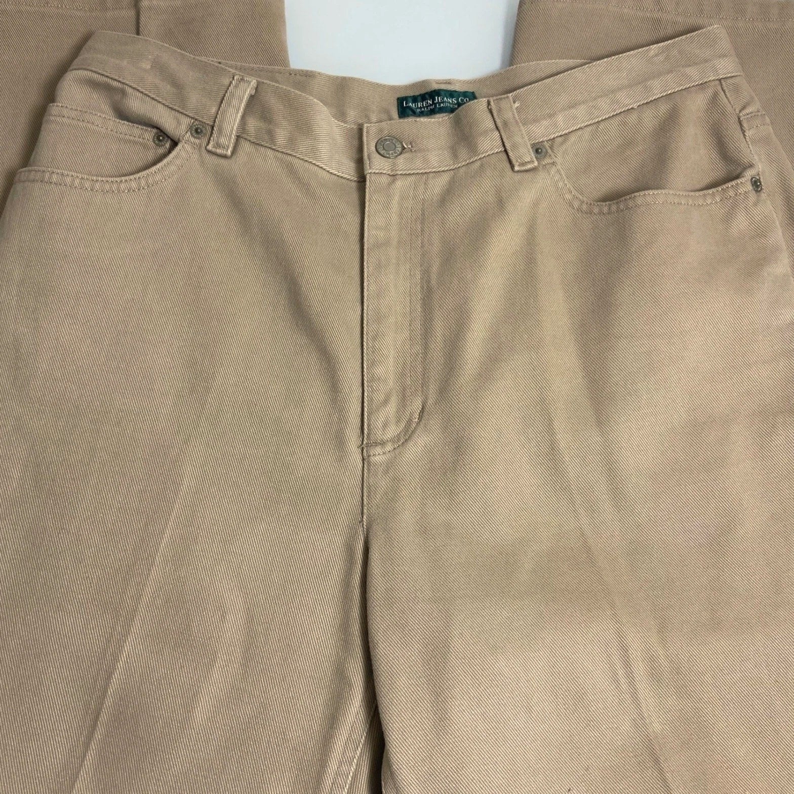 Ralph Lauren Jeans Co Women's 14 Beige Straight Leg Pants High Waisted