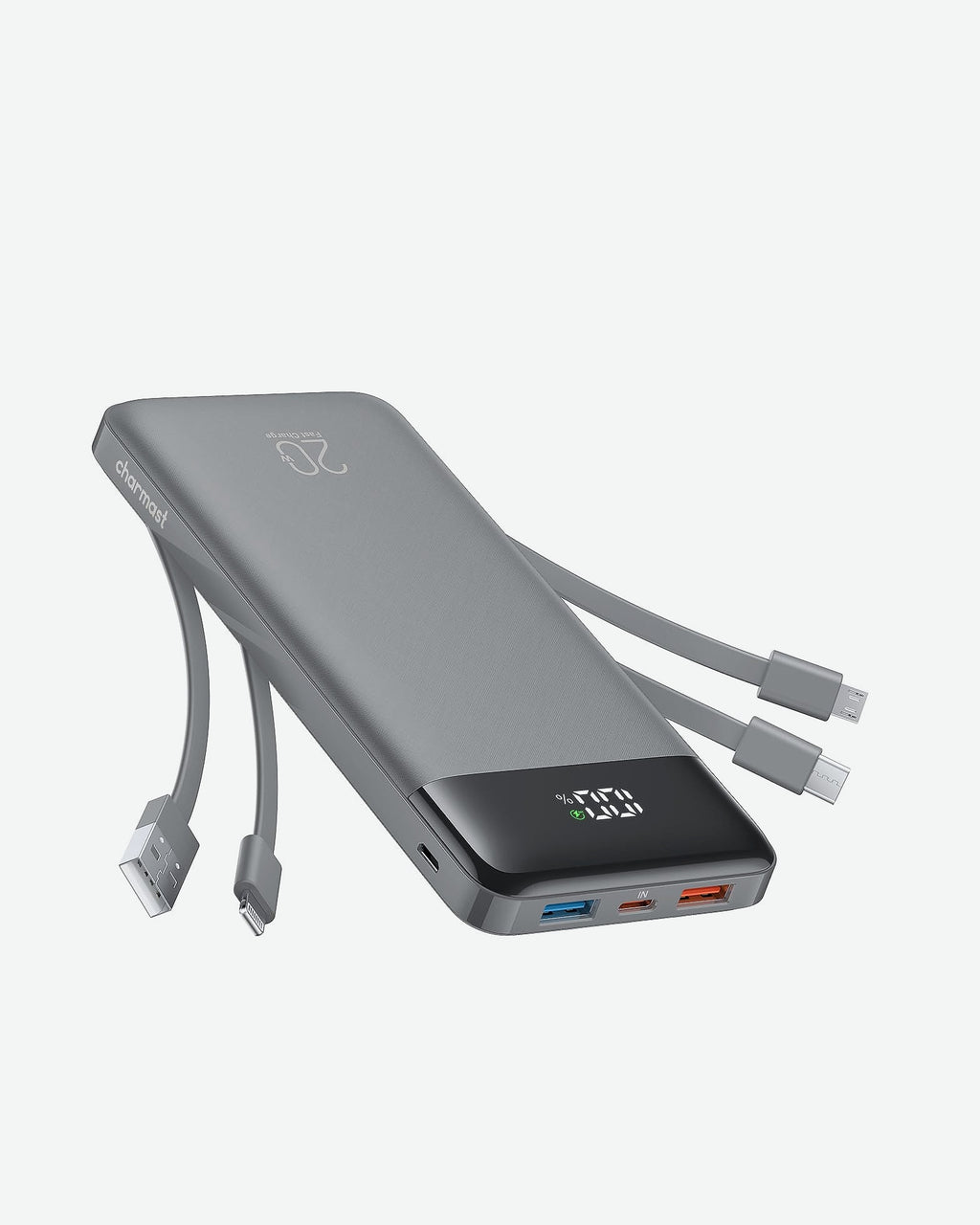 Charmast 20000mAh Portable Charger with Built-in Cables