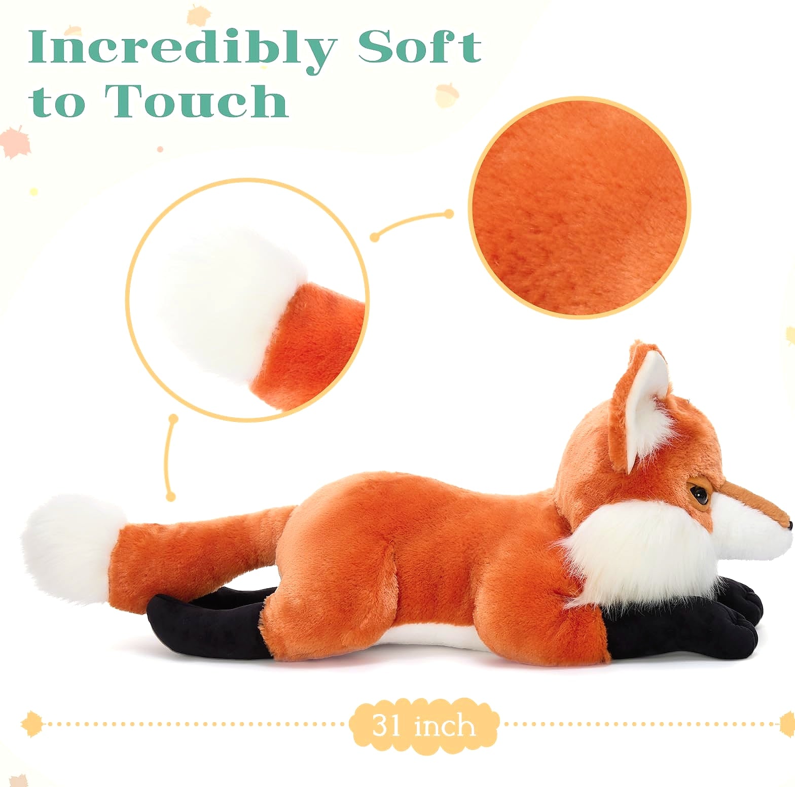 MaoGoLan 31 inch Large Red Fox Stuffed Animal Plush Toy
