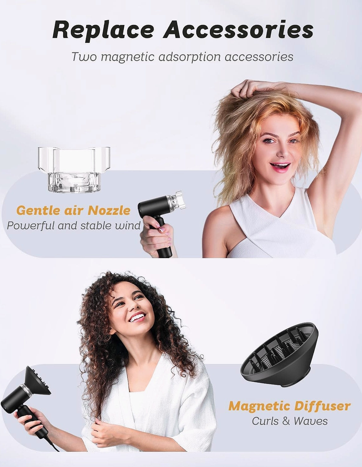 SUPGALIY Dual Voltage Travel Hair Dryer, Ionic Mini Blow Dryer