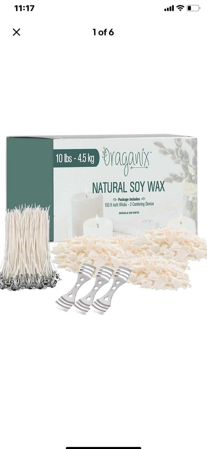 10 Lbs Organic Natural Soy Wax for Candle Making, Bulk Candle Wax Flakes Kit