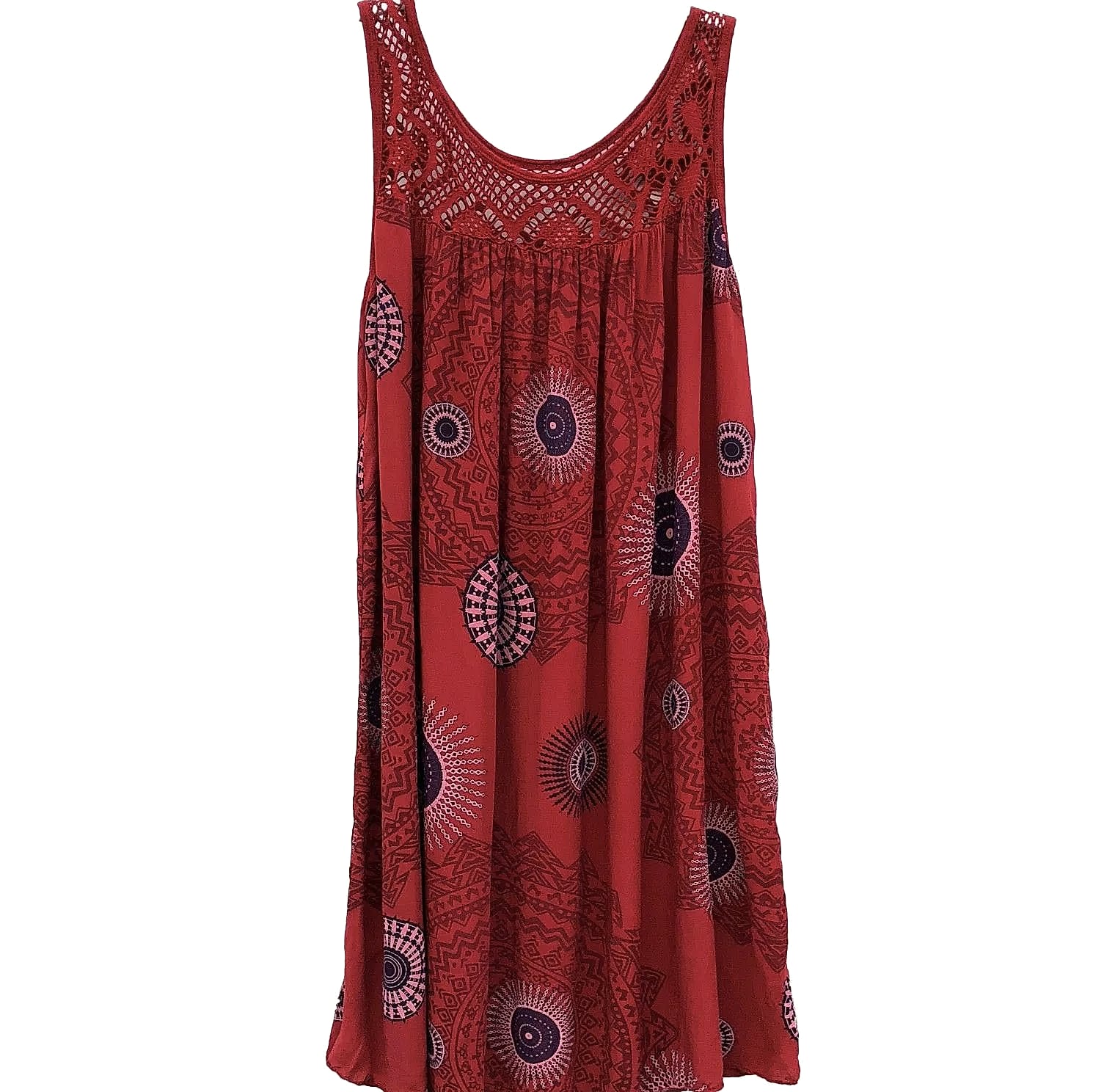 Women's Sleeveless Lace Print Camisole Summer Dress