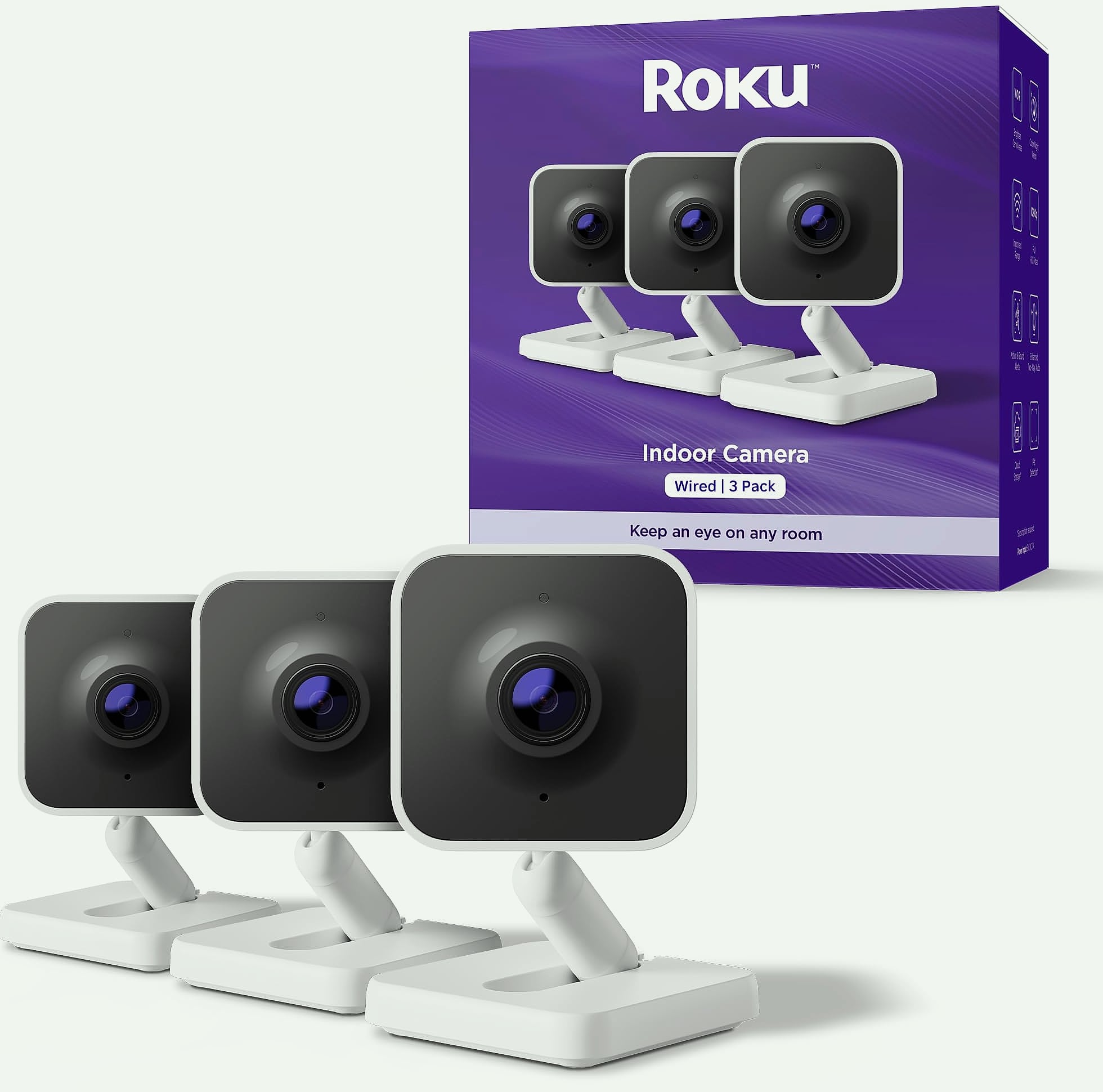 Roku Indoor Camera 4-Pack 1080p HD Night Vision Home Security