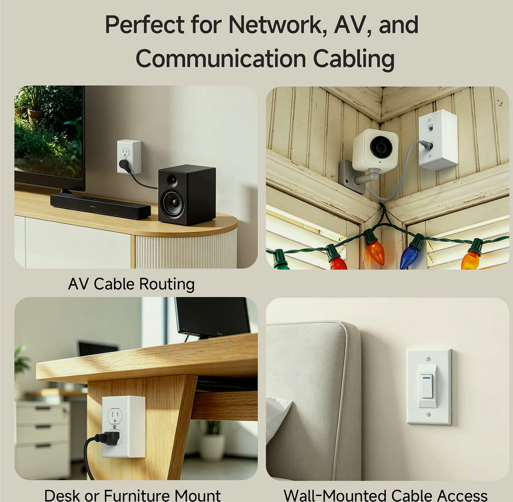 Cable Matters 5-Pack Single Gang Low Voltage Surface Mount Backbox White