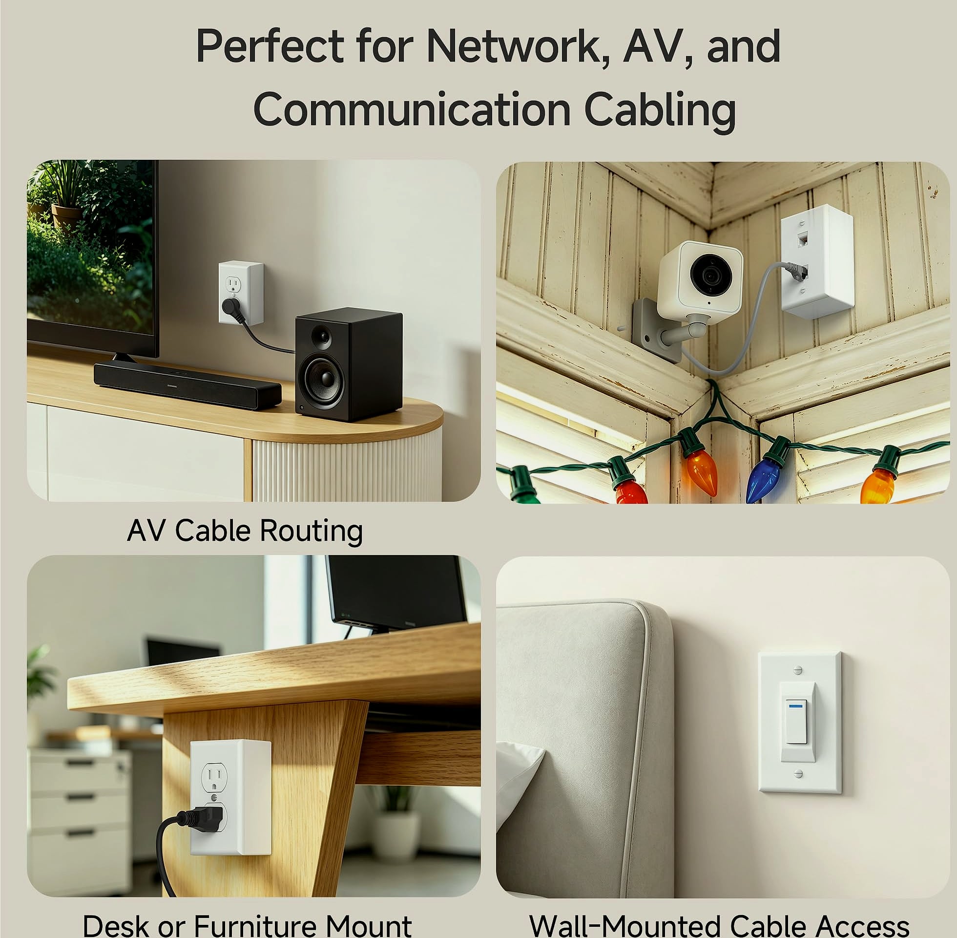 Cable Matters 5-Pack Single Gang Low Voltage Surface Mount Backbox White