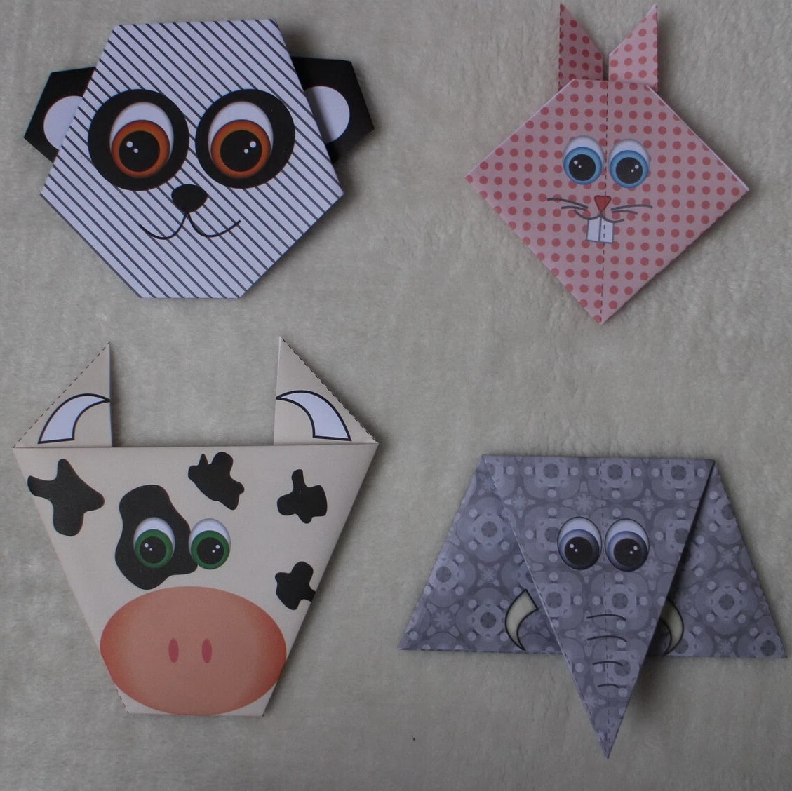 4 Sets Origami Folding Paper DIY Instructional Animal Craft Paper 4 Patterns
