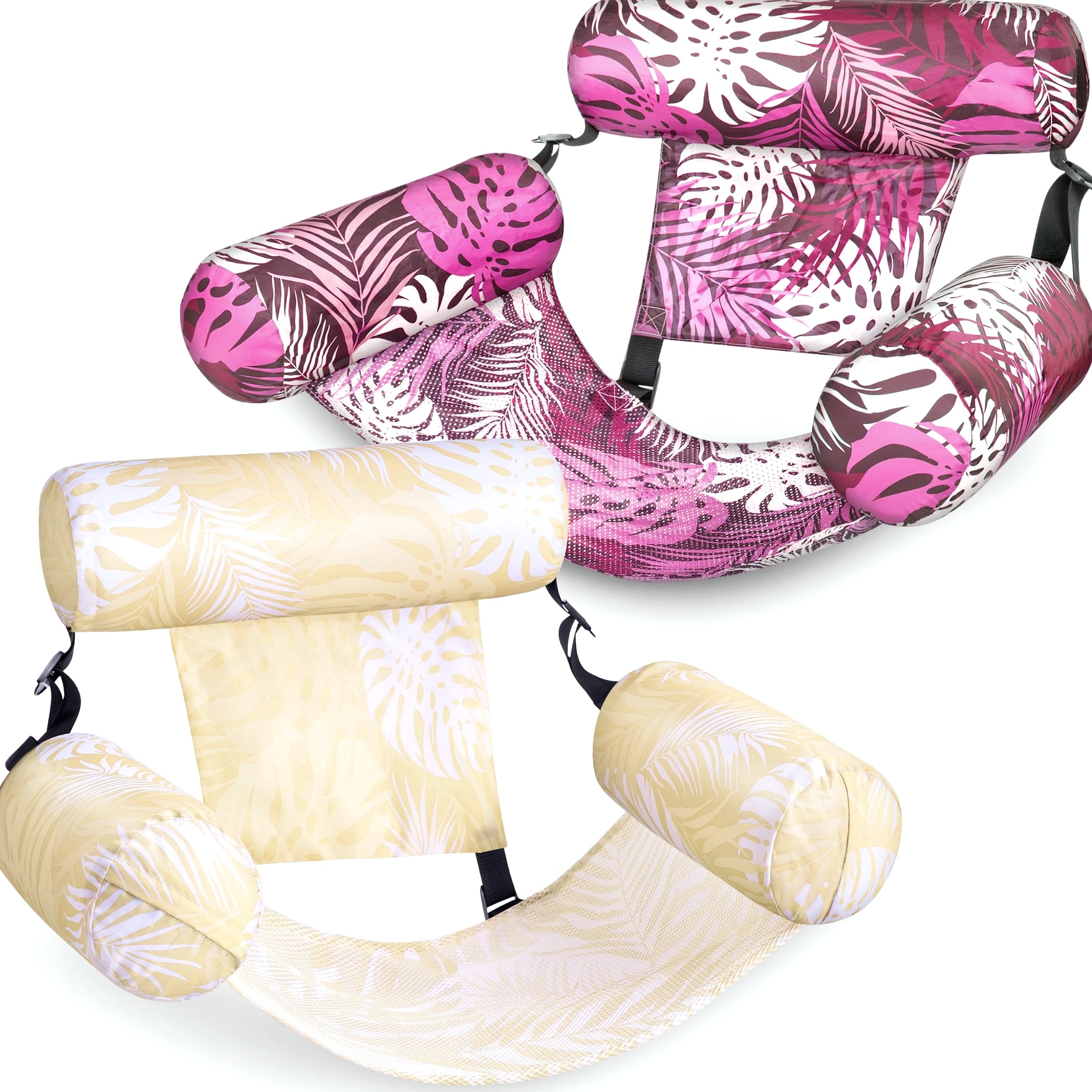 Sloosh Inflatable Pool Float Chairs, 2 Pack Floating Lounges