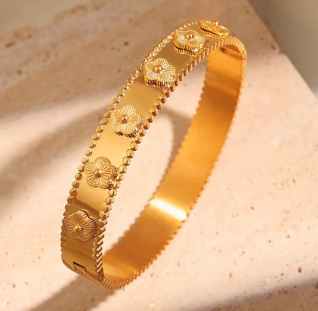 18K Gold Plated Stainless Steel Nail Bracelet Set