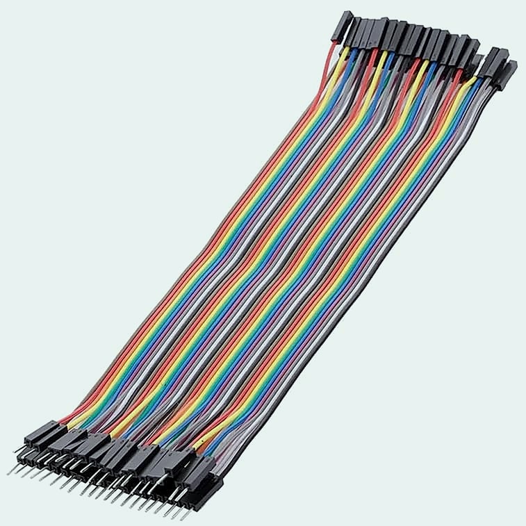 Male to Male 40-pin Dupont Jumper Cable, 8-inch Length - Ideal for Connections Between Microcontrollers and Solderless Breadboards, Peripherals, or Breakout Boards