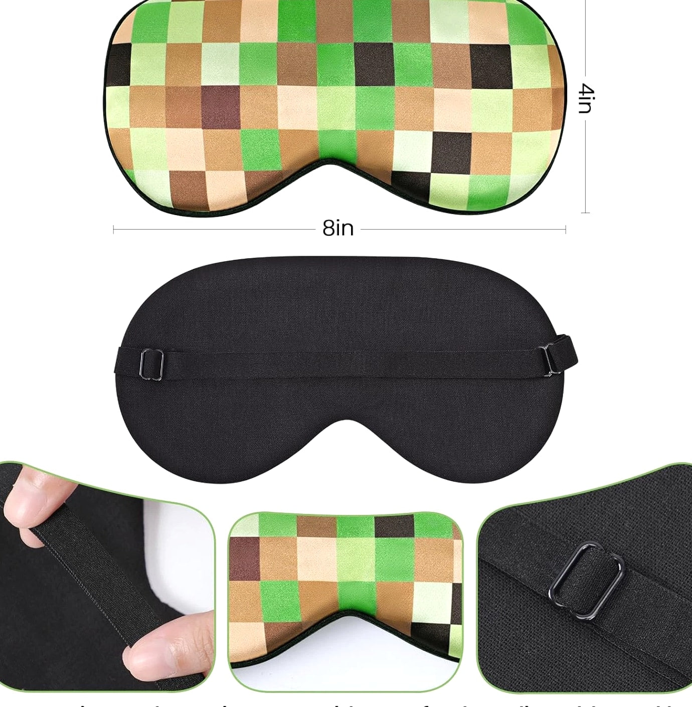 2 Pcs Sleep Mask for Kids Boys, Silk Eye Covers for Sleeping, Adjustable Strap &