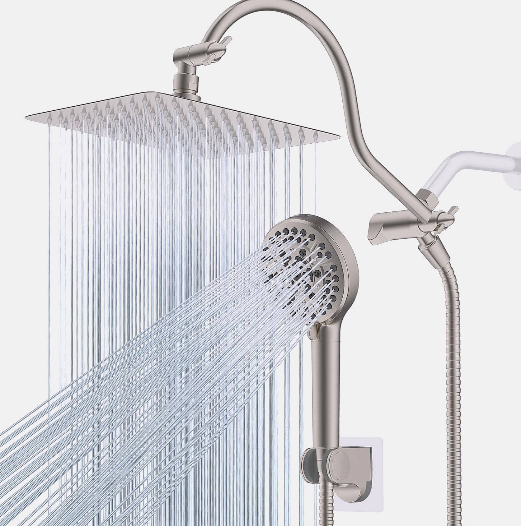 Hibbent 10 inch rainfall shower head combo with handheld sprayer