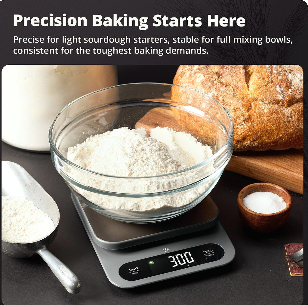 Greater Goods Digital Food Scale, 10kg Capacity for Baking