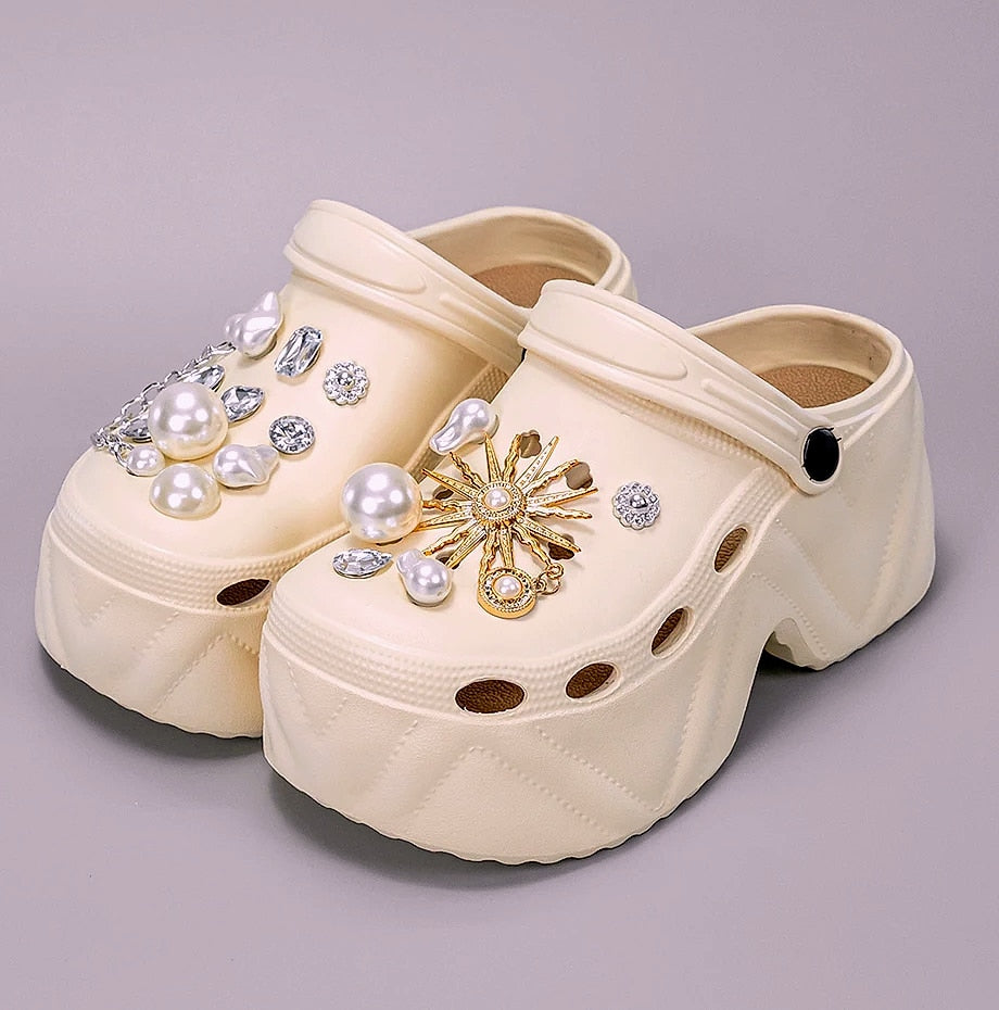 HININSEN Women's Platform Clogs 9CM High EVA Garden Sandals