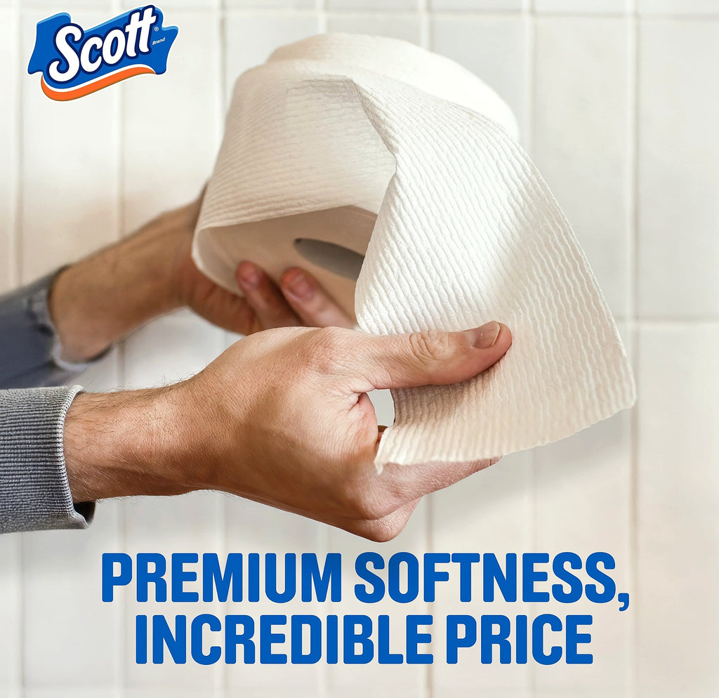 Scott ComfortPlus Toilet Paper, 12 Triple Rolls, 1-Ply Bath Tissue