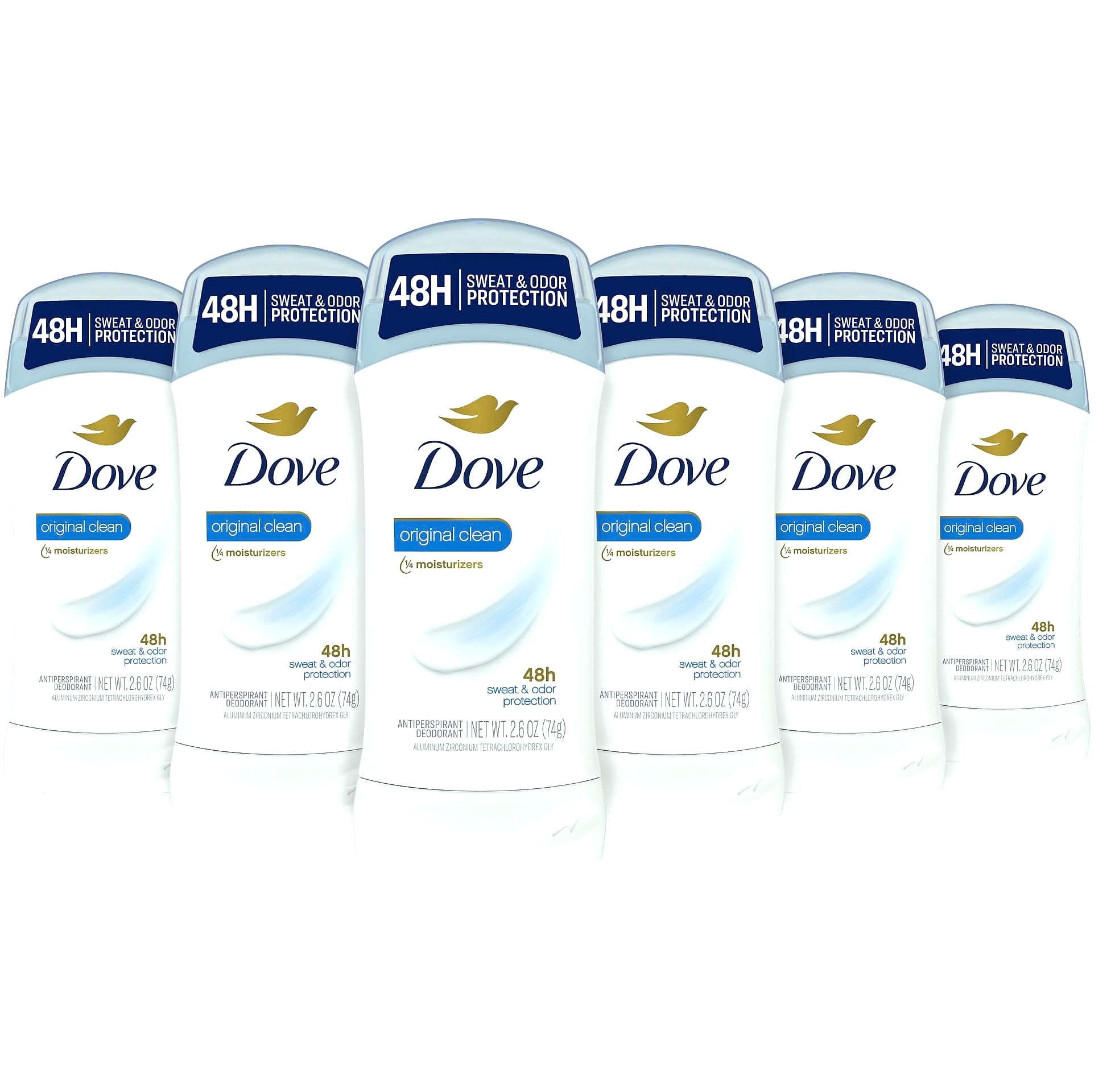 Dove Invisible Solid Antiperspirant Deodorant Stick, Original Clean, 2.6 oz, 2 Count
