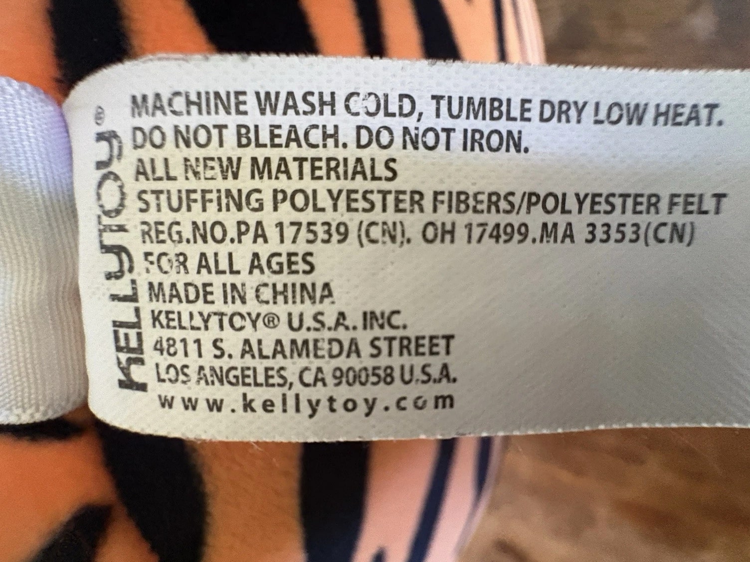 Squishmallow Tina the Tiger 13" Plush Toy, Orange w/ Black Stripes, EUC Soft Cuddly