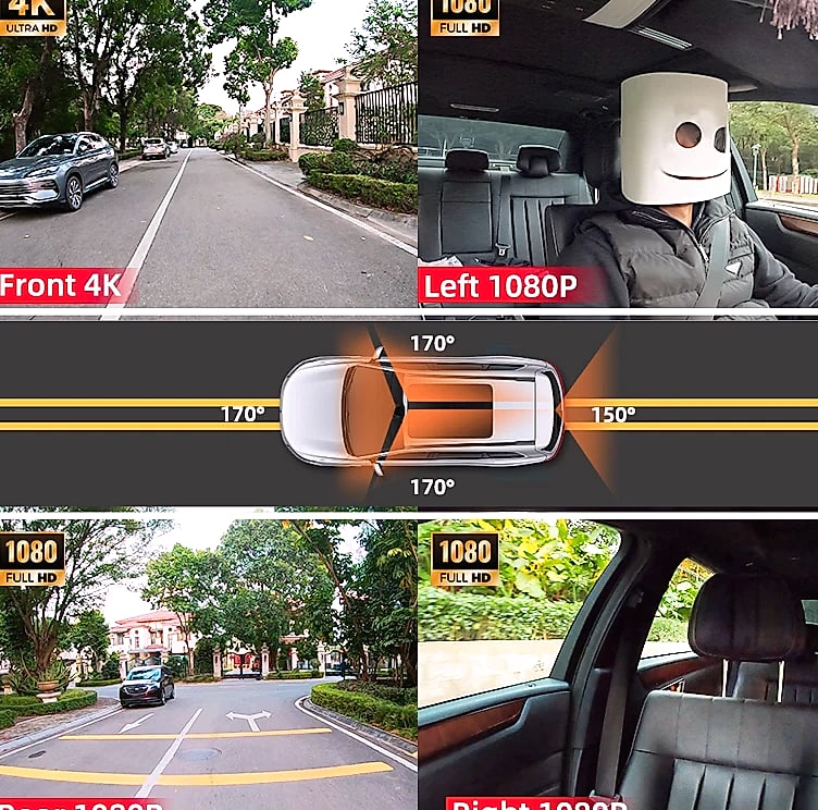 MUÜBAER G58-1 4K Dash Cam 4-Channel with GPS
