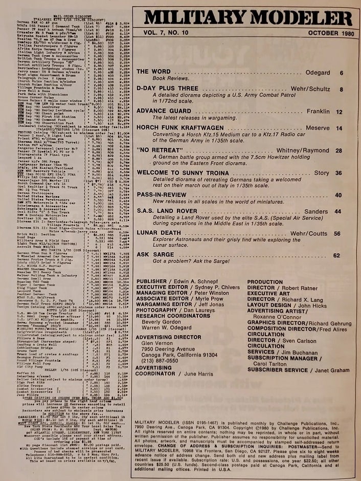 Military Modeler Magazine - 1980 COMPLETE YEAR