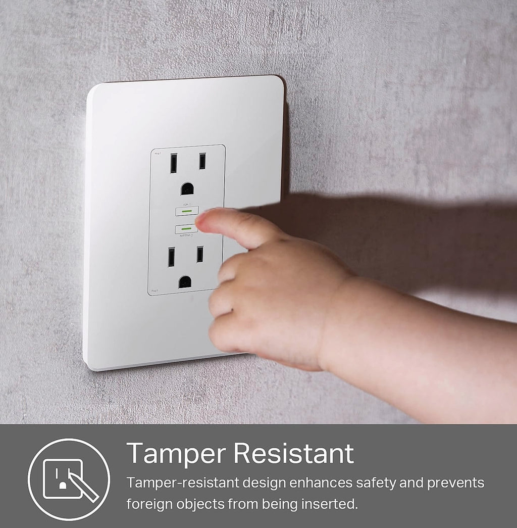 Kasa Smart KP200 In-Wall Wi-Fi Outlet with Voice Control