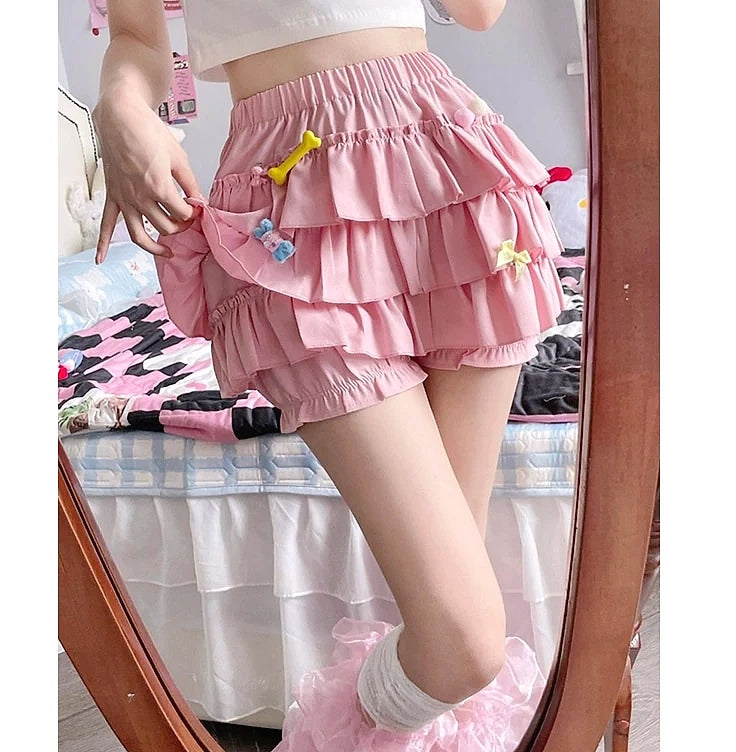 MEXZT Y2K Sweet Ruffles Mini Skirt with Bow
