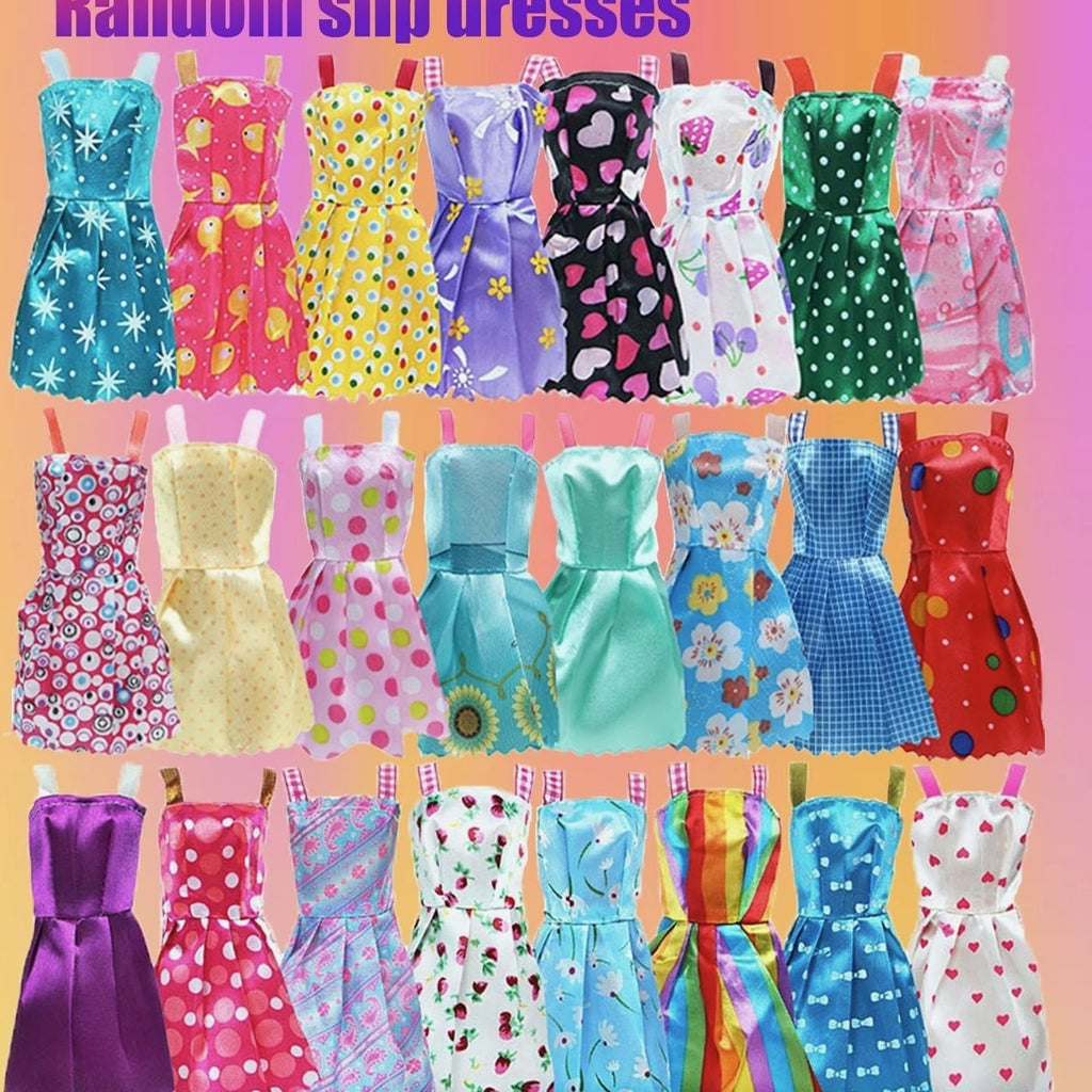 98 PCS Barbie Clothes Doll Fashion Wear Clothing Outfits Dress up Gown Shoes Lot