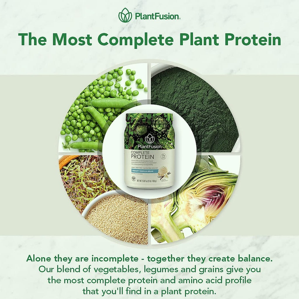 PlantFusion Complete Vegan Protein Powder Vanilla Bean 2 lb