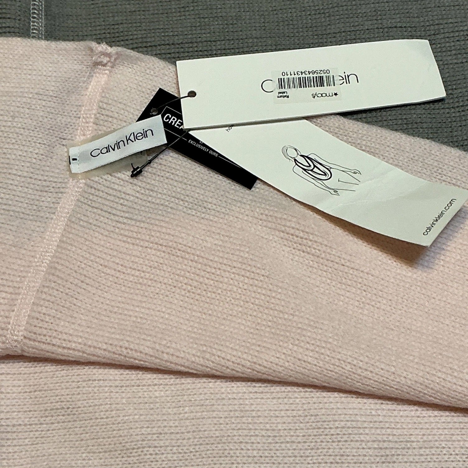 Calvin Klein Pink/Grey Flip-Top Glove Mittens and Infinity Scarf Gift Set NWT