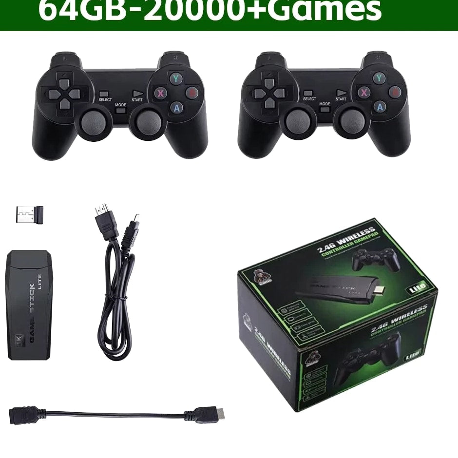Video Game Console Retro Handheld Game Console 64G with Built-In 20000 Wireless