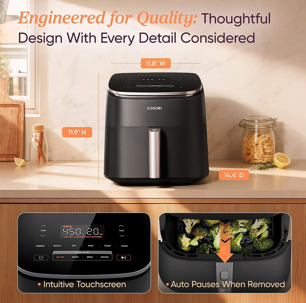 Cosori 9-in-1 Air Fryer 6 Qt, PFAS-Free Ceramic Cooking