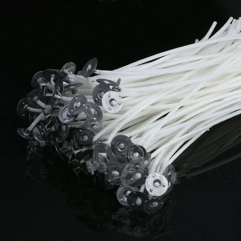 20Pack 20cm/8" Candle Wicks Cotton Core Pre Waxed&Tabbed With Sustainers