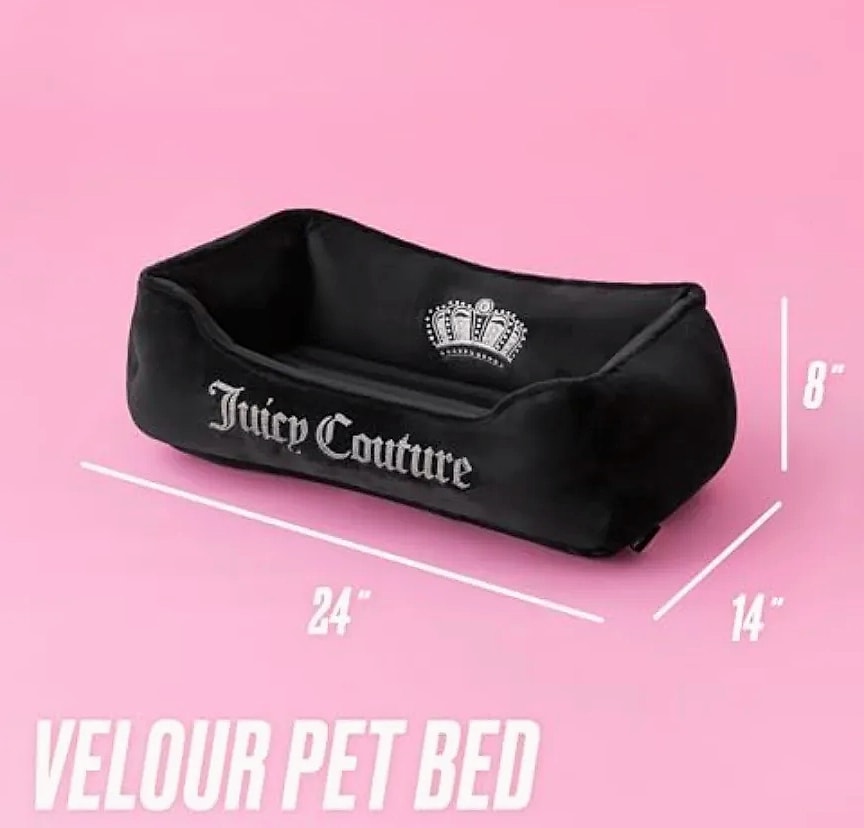 Crown Bling Small Pet Bed rose gold velvet orthopedic