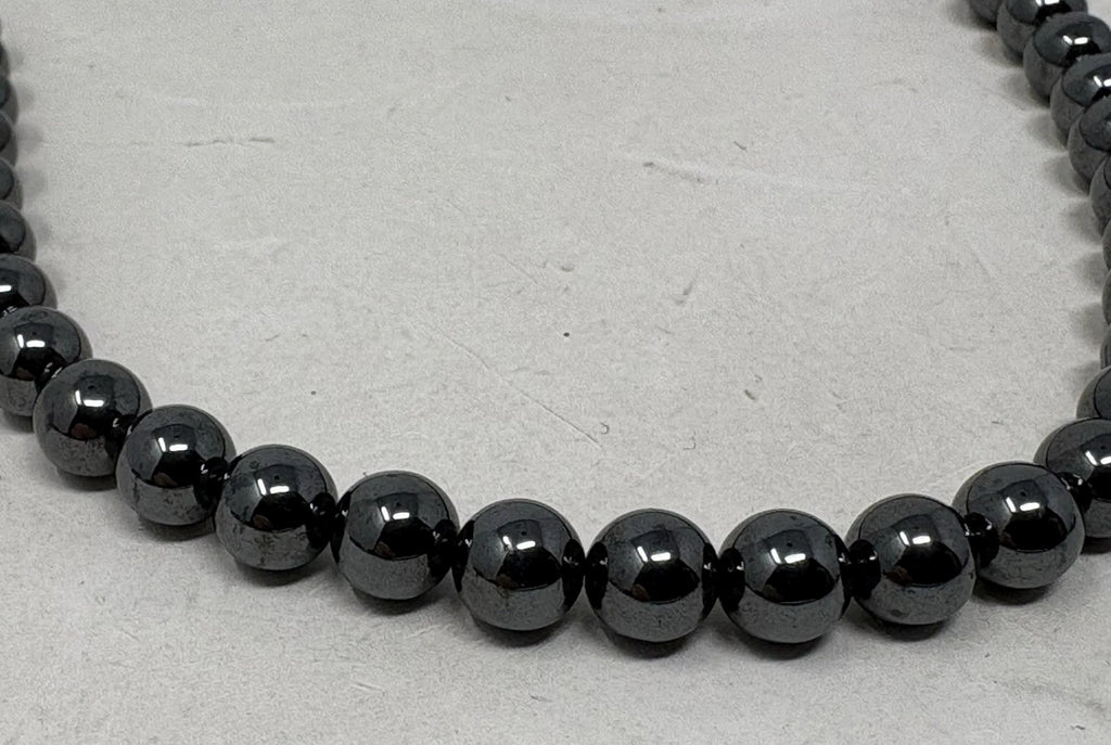 Hematite Beaded Necklace Jewellery Accessory (K1L) Vintage Grey Elegant
