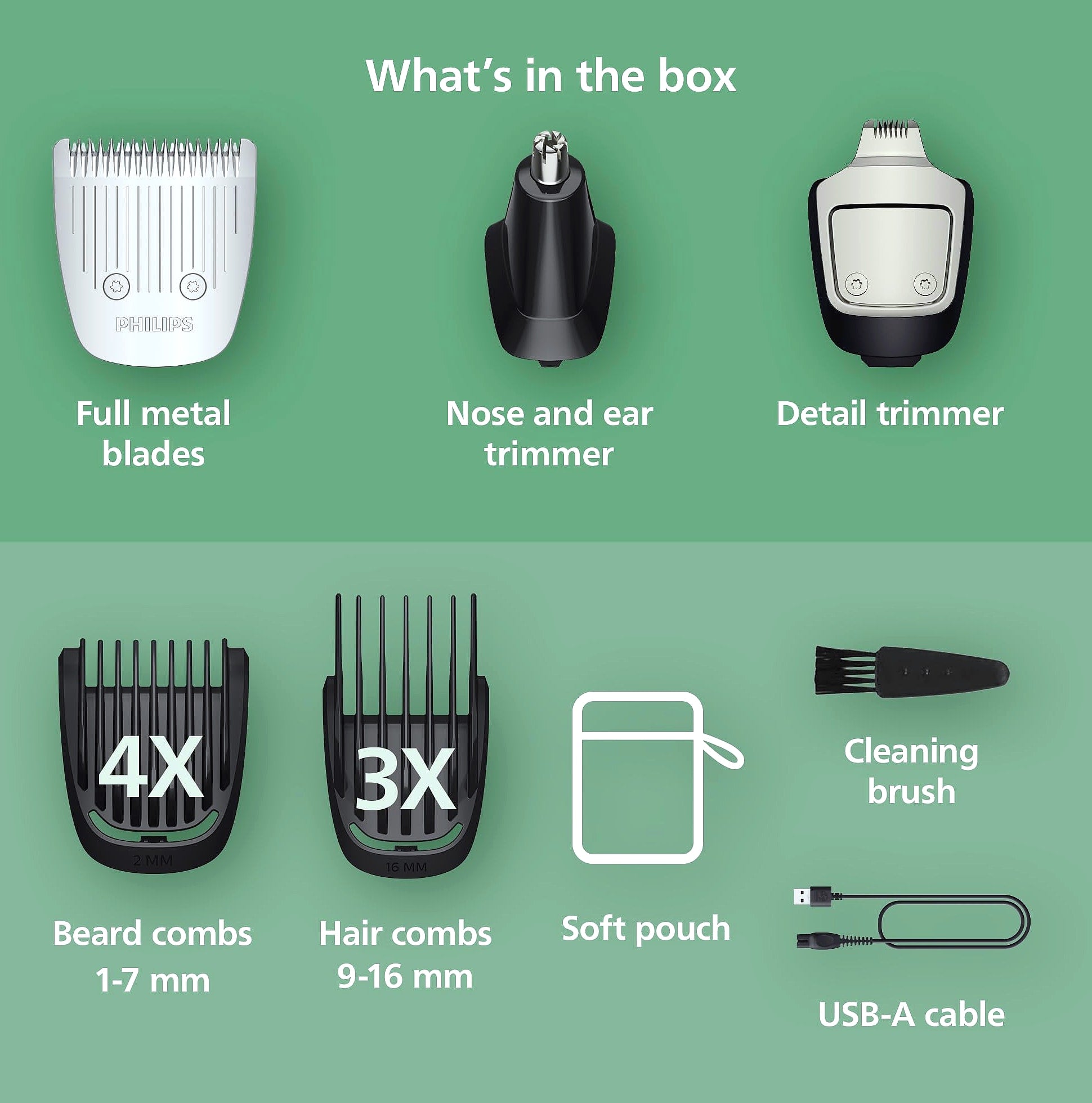 Norelco 3000 Series 13-in-1 Beard and Head Hair Trimmer MG3939/50