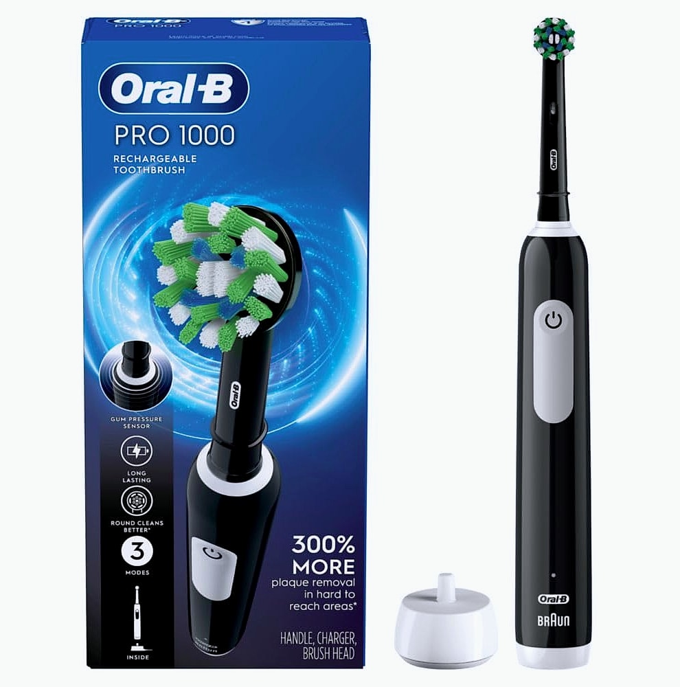 Oral-B Pro 1000 Rechargeable Electric Toothbrush, Black